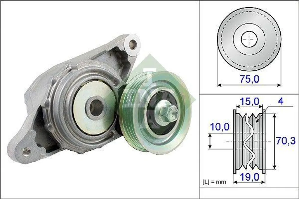 Galet tendeur automatique INA 534048910 pour courroie trapézoïdale Honda