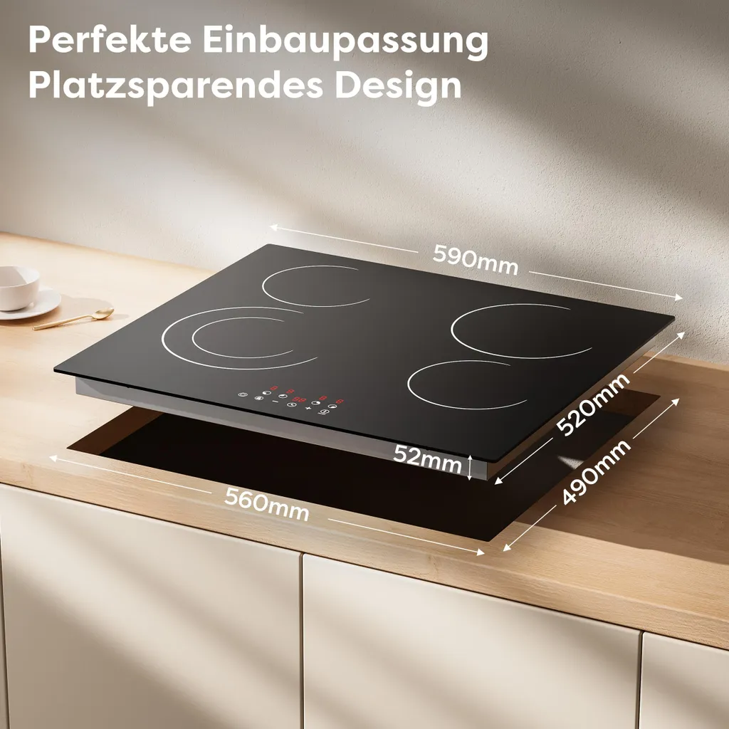 Plaque de cuisson vitrocéramique CDVER64B CDV Touch Control 6400W 60cm - 9