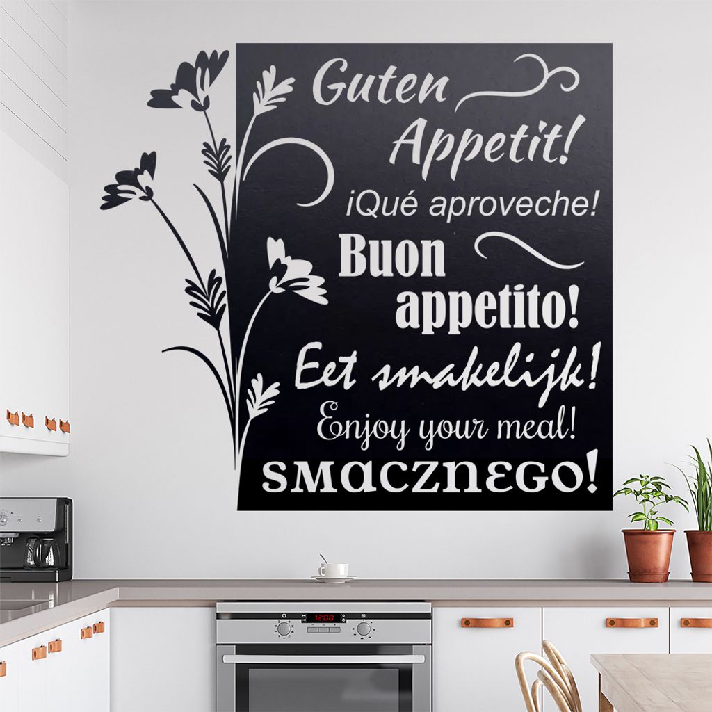 Guten Appetit Nr. 2 Wandtattoo in 6 Größen - Wandaufkleber Wall Sticker - Dekoration, Küche, Wohnzimmer, Schlafzimmer, Badezimmer