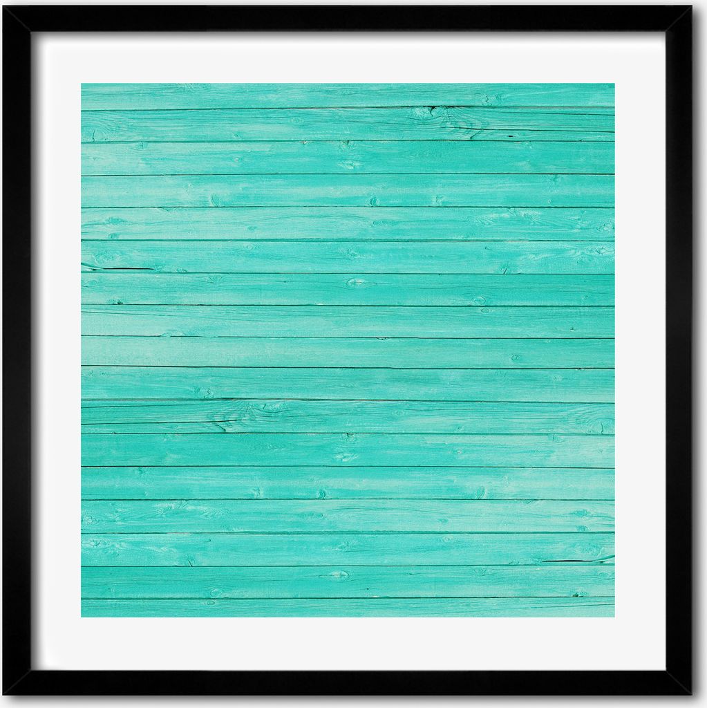 Bild - 50 cm x 50 cm - MDF - Rahmen, Wandkunst - Grüne Bretter