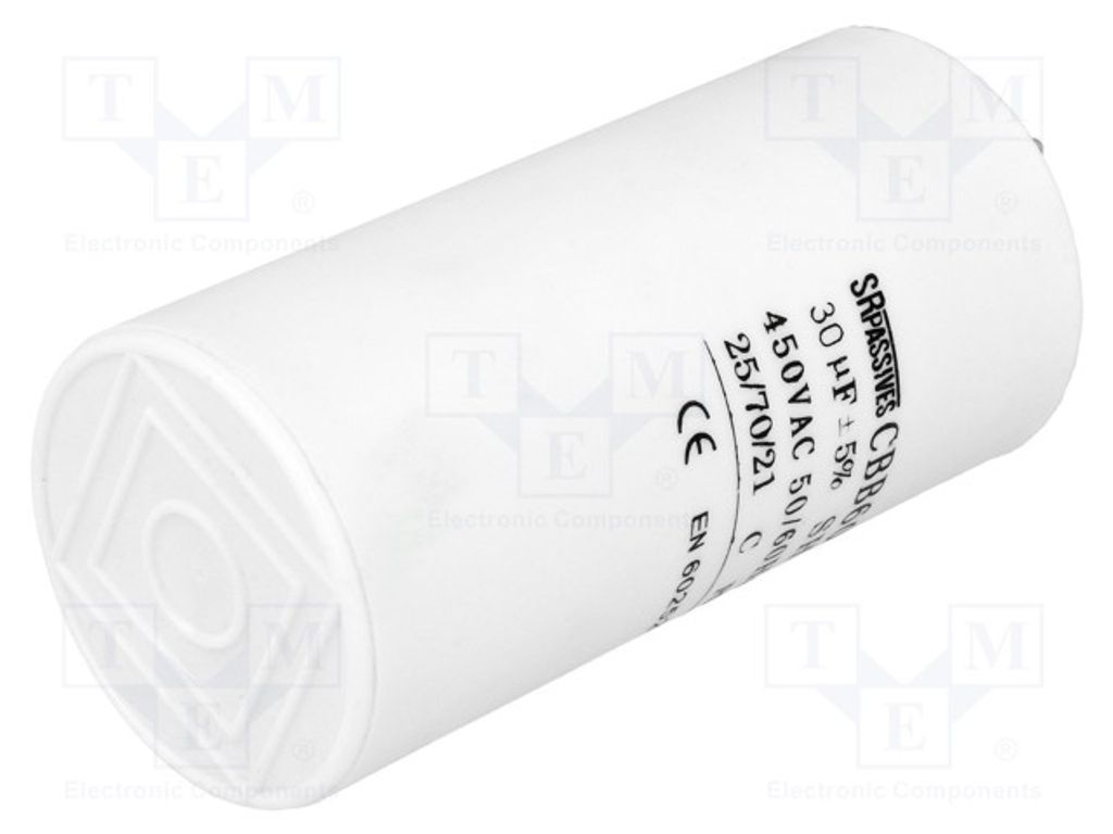 Kondensator: für Motoren, Betrieb; 30uF; 450V; 45x90mm; Produktbild 