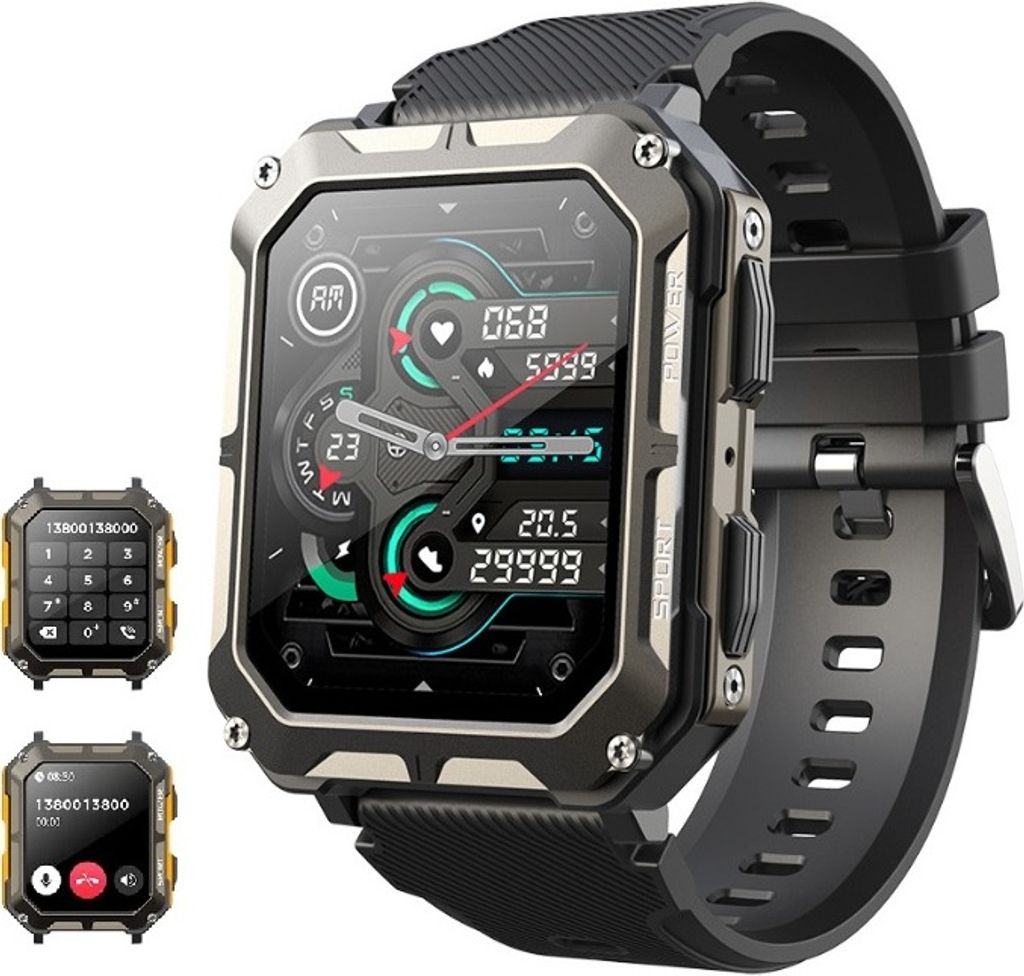 Sportuhr Android Uhr Herren Findtime Smartwatch (1,8 Zoll, Android