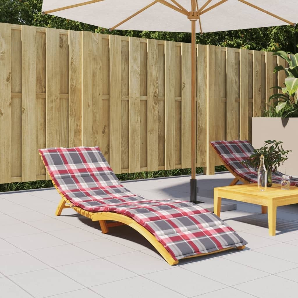 Maison Exclusive - Sonnenliegen-Auflage Rot Karomuster 200x60x3 cm Oxford-Gewebe
