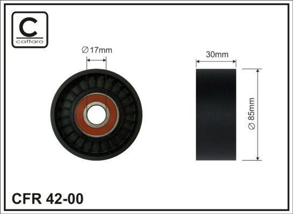 CAFFARO 42-00 Spannrolle Keilrippenriemen 85mm passend für MERCEDES-BENZ ATEGO 3 für VOLVO 9400 für IVECO EUROCARGO I-III für MAN TGX I für DA...