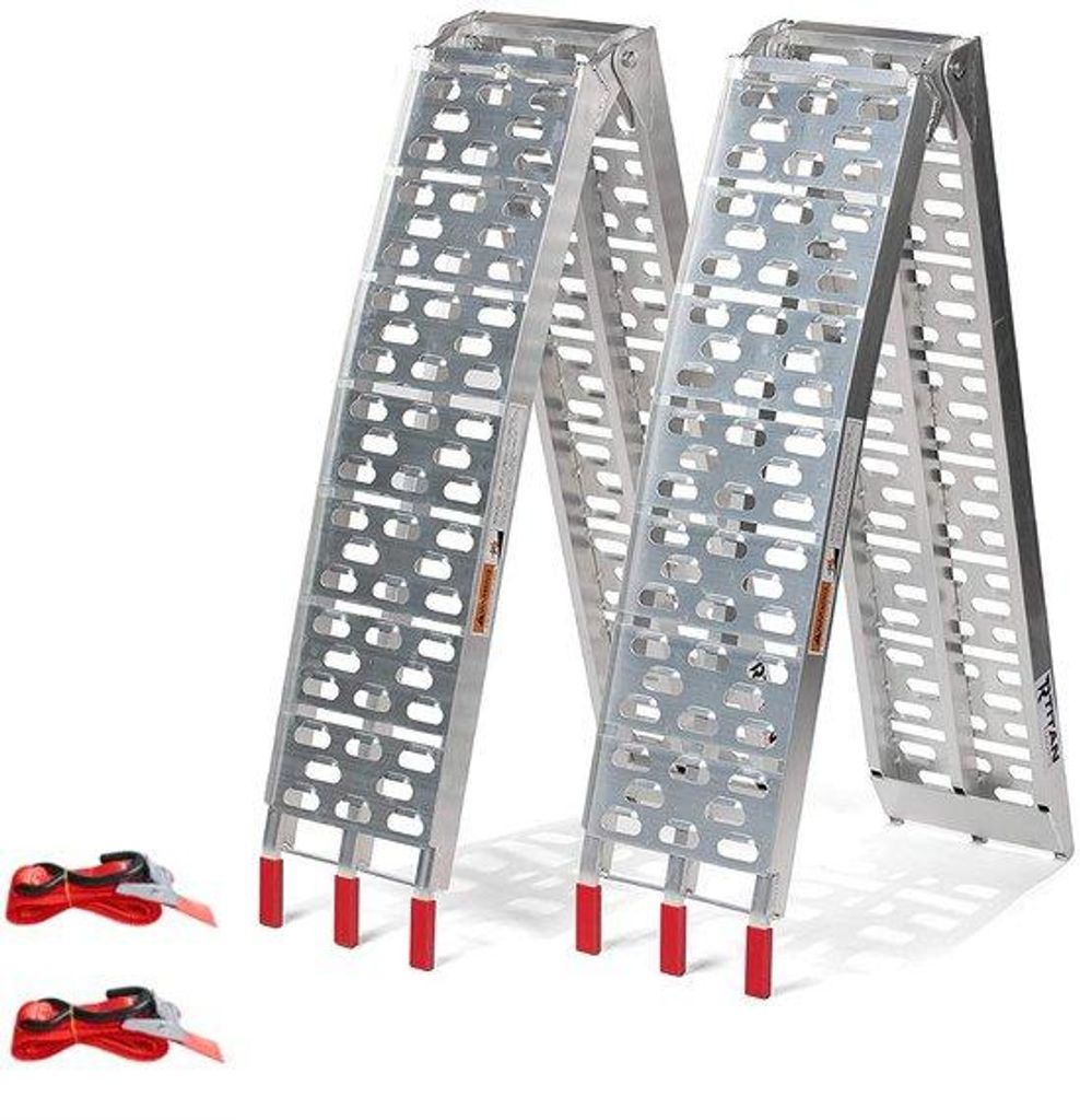 Aluminium Oprijplaat inklapbar - Stahl Oprijrail verzinkt - antislip - für Motorrad ATV Quad Auto Anhänger - bis 680KG belastbar (max. 340kg pro ...