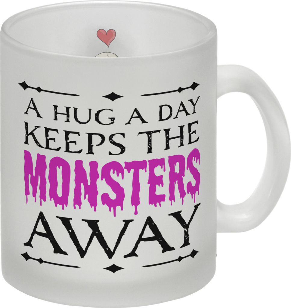 Kaffeetasse für Halloween mit Spruch - A hug a day keeps the monsters away