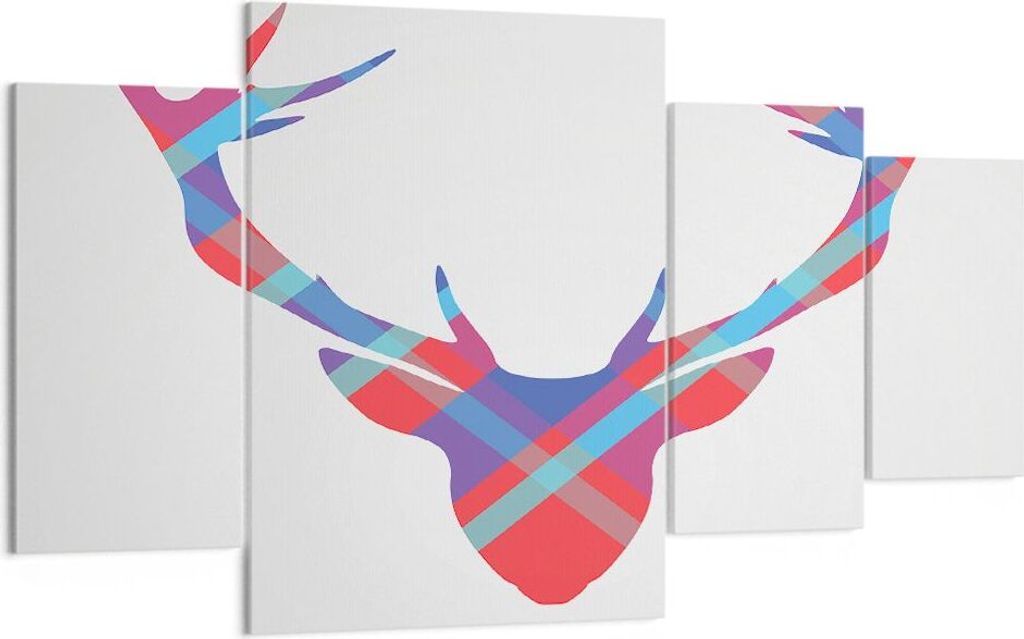 Bild auf Leinwand - Leinwandbild - Abstraktion Hörner - 160x90cm - Wand Bild - Wanddeko - Leinwanddruck - Bilder - Kunstdruck - Wanddekoration - L...