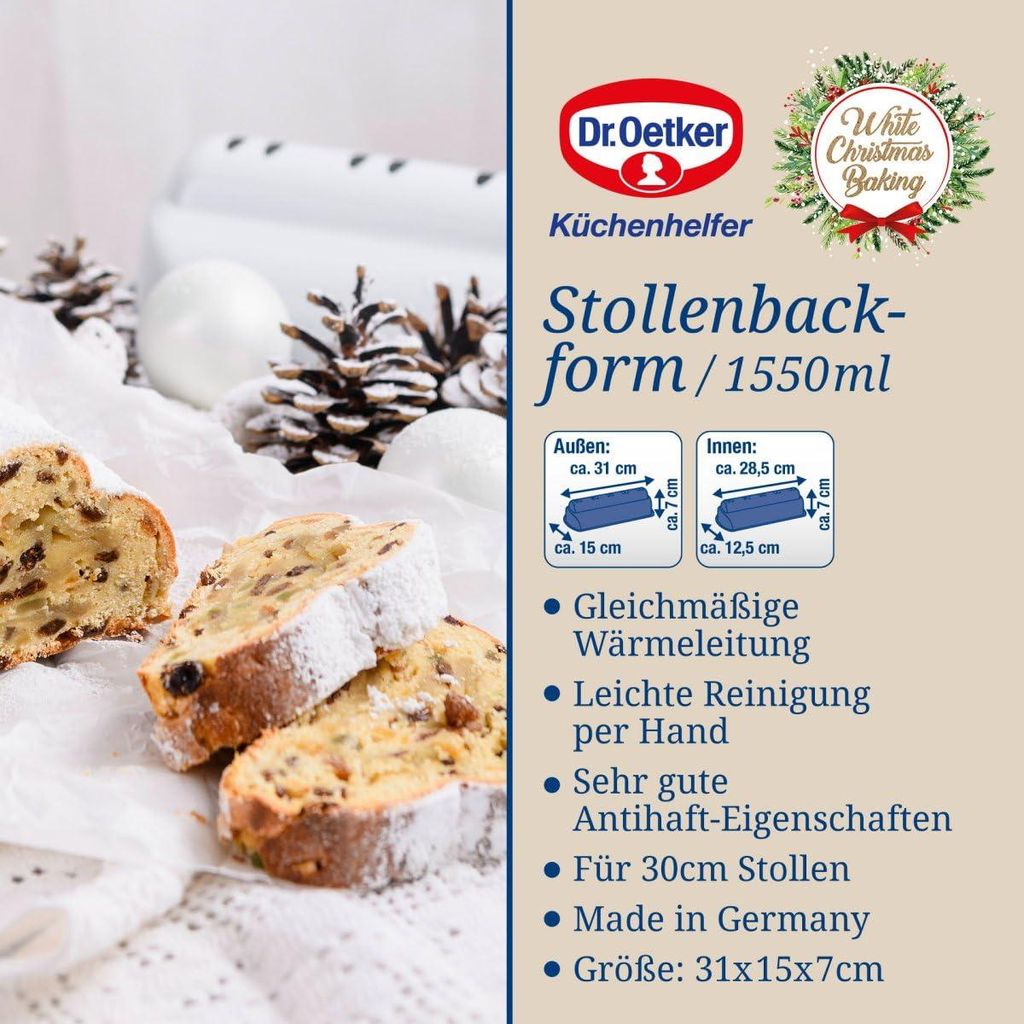 Oetker White Christmas Baking, moule à Stollen de haute Image du produit 