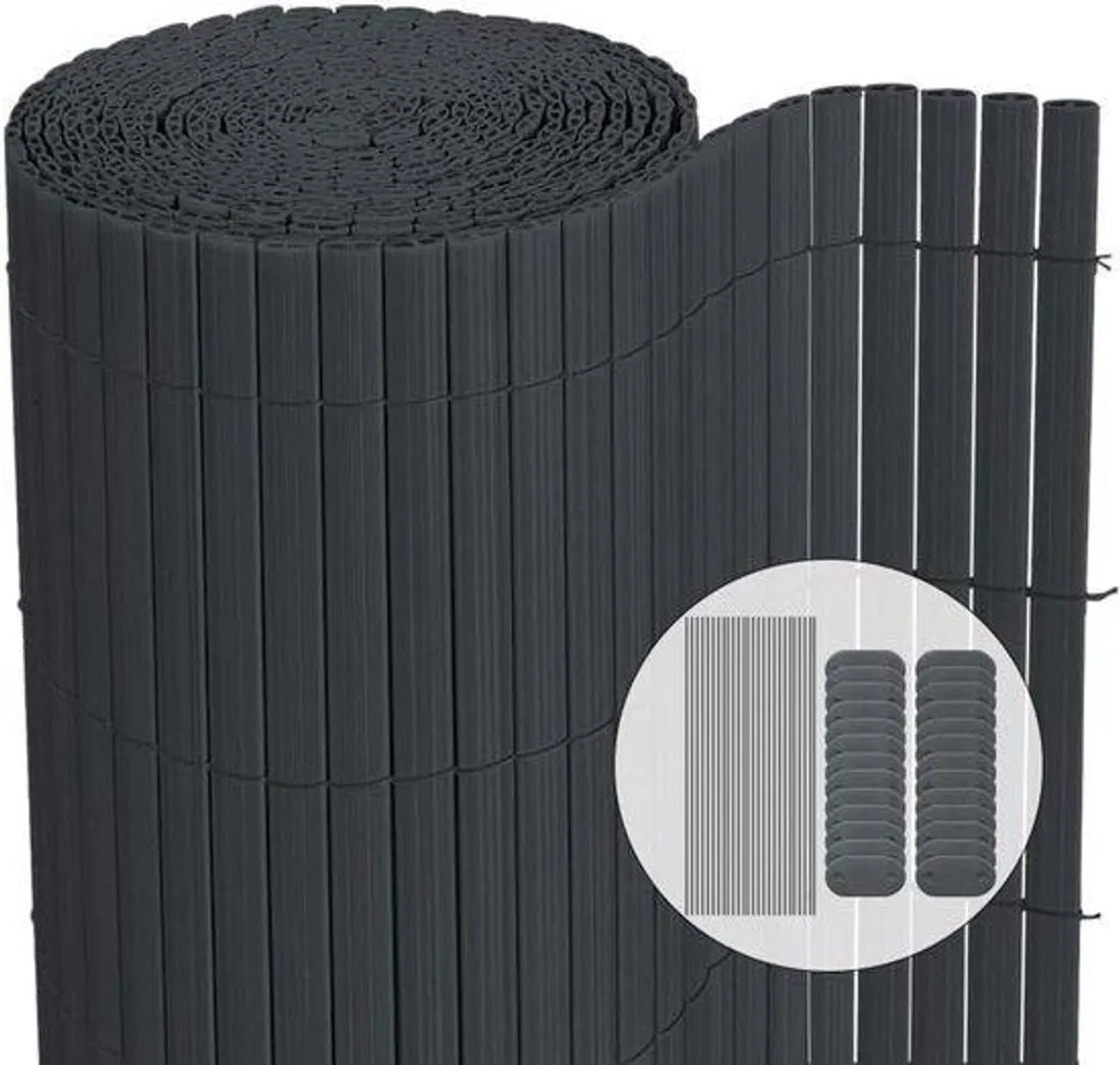 Brise-vue PVC gris 80 x 500 cm pour balcon - Protégez votre vis-à-vis