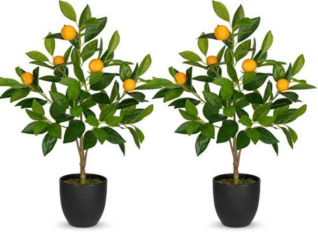 Plante artificielle sans entretien 60 cm noir orange plastique durable