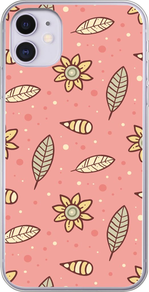 MuchoWow Handyhülle Schutzhülle Hülle für Telefoonhoesje iPhone 11 Muster - Blumen - Blätter - Mädchen - Kinder - Kinder Silikon Softcase H...