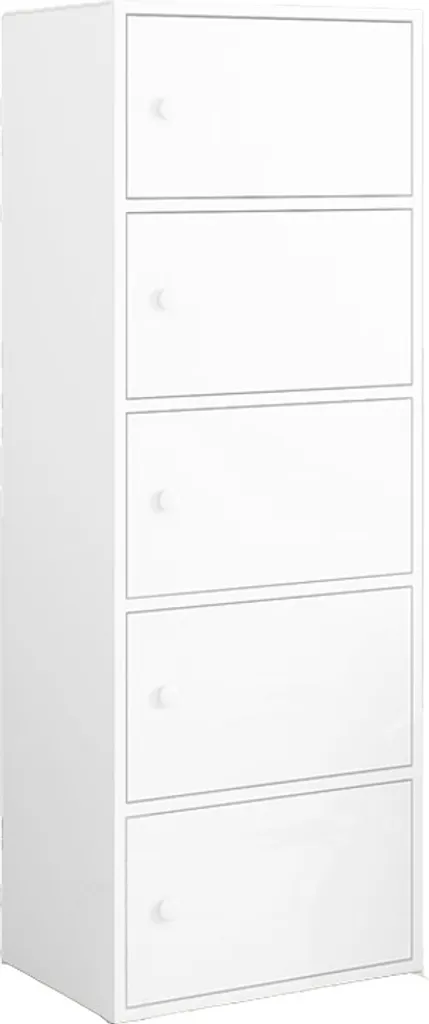 Commode large blanche à 5 étagères de rangement grand format - 21