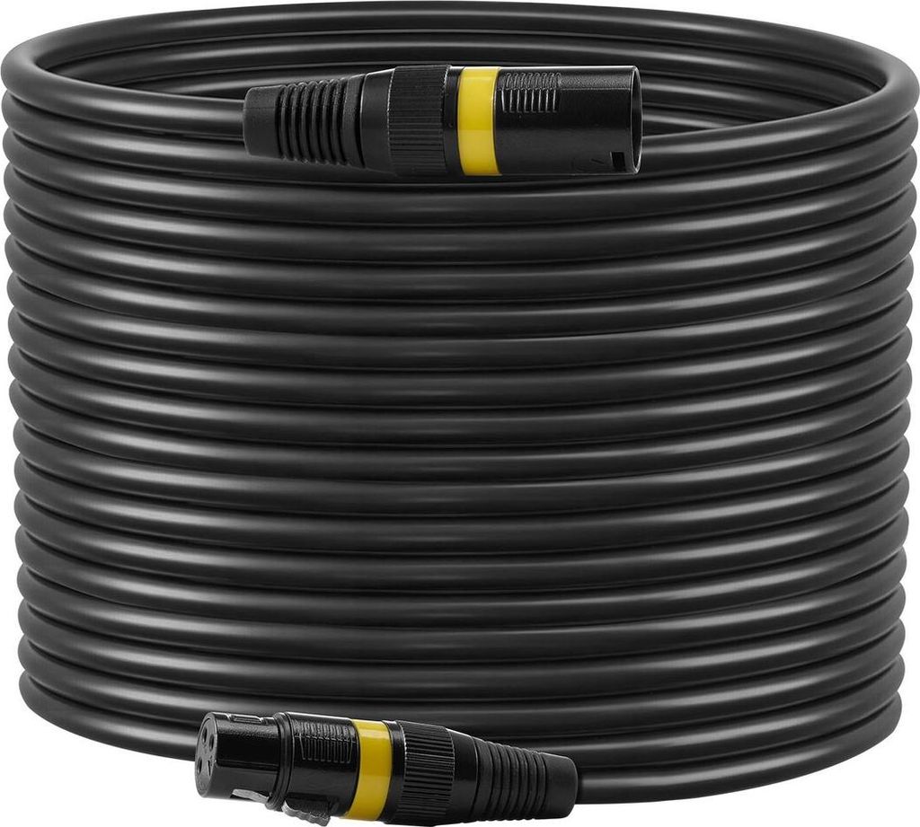 XLR Cable 30.48 m, 2 Pack, Shielded Balanced DMX Male to Female Microphone Cables, Gold-Plated 3-Pin XLR Mic Speaker Cord Wire, for Stage Lighting,...