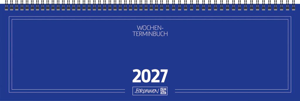 2027 BRUNNEN Querterminbuch 42x14cm 2S/1W bl Produktbild 