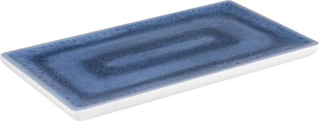 APS 84672 GN 1/3 Tablett BLUE OCEAN, 32,5 x 17,6 cm, Höhe 2 cm, Melamin, blau/weiß, Antirutsch-Füße