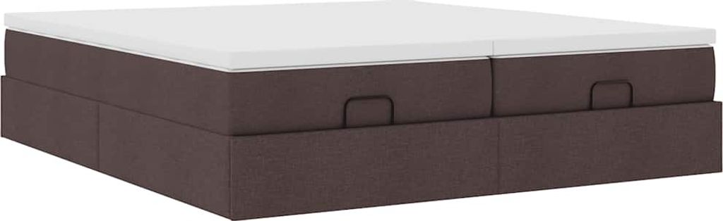 "SALE 2026" Ottoman-Bett mit Matratzen Dunkelbraun 160x200 cm Stoff - Bettrahmen Klassische Betten DE 825272