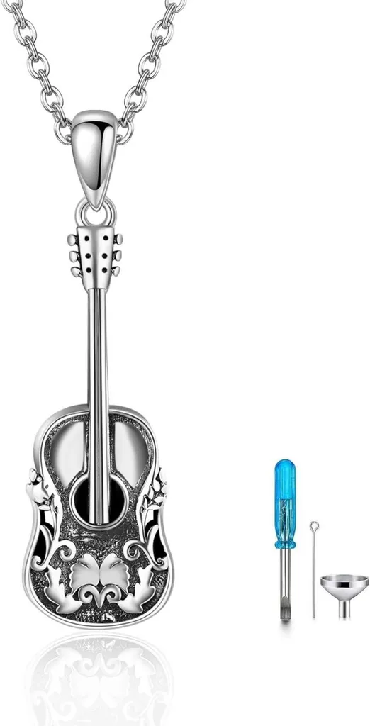 Collier Guitare Argent 925 Hypoallergénique : Bijou Musique Durable