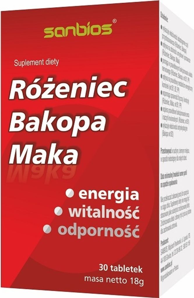 SANBIOS Rhodiola, Bakopa, Maka 30 Tabletten.