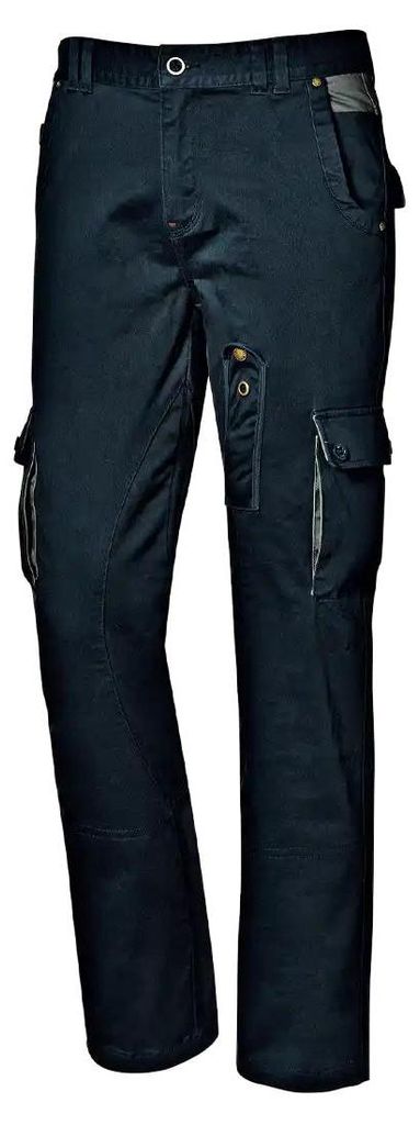 Sir Safety Herren-Arbeitshose aus Stretch-Baumwolle mit verstärkten Taschen Grau/Dunkelblau, XXL, Marineblau