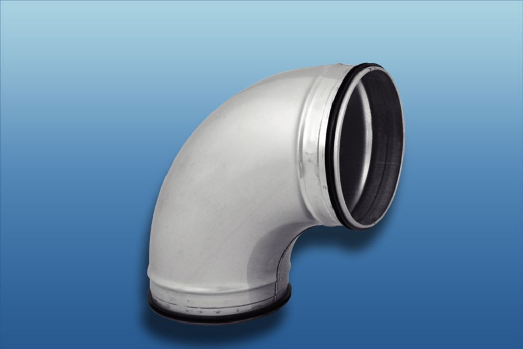 Wickelfalz 90° Bogen mit Lippendichtung : Ø 160 System: Ø 160