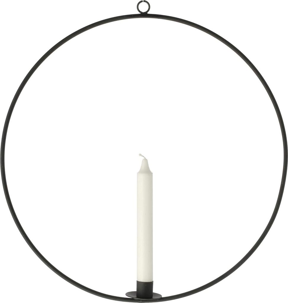 Metallene Staafkaarsenhalter Ring 40 cm - Schwarz - Hängende Kandelaar für Tischkerzen