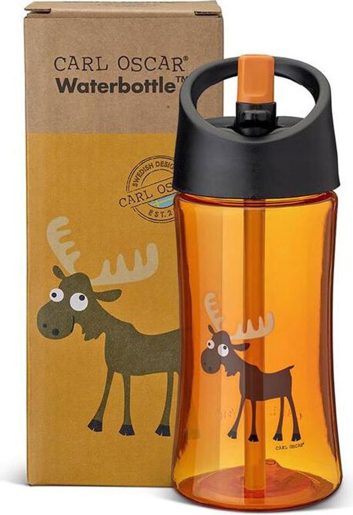 Wasserflasche - Kinder, ca. 0,35 l, orange - Elch