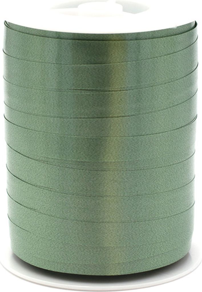 Geschenkband Ringelband 10mm x 250m Rolle Dunkel Lindgrün