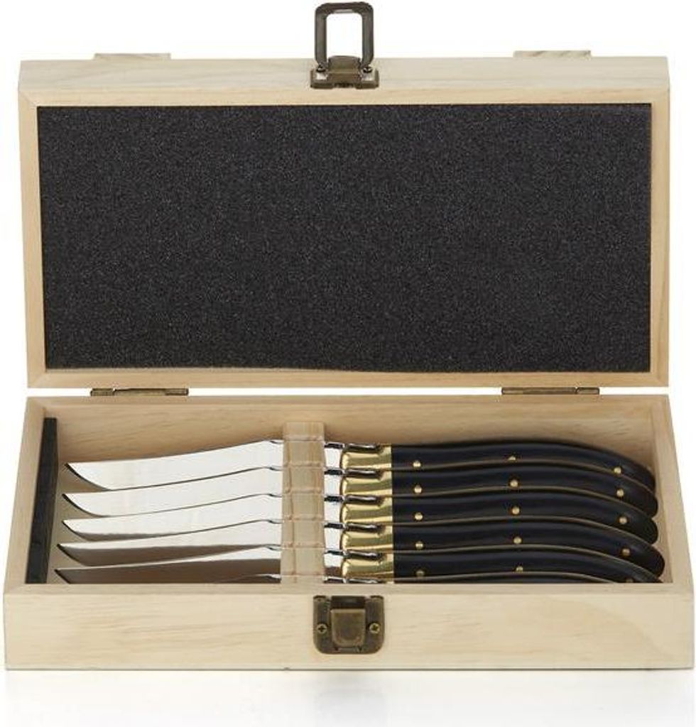 Steakmesser Set CARLOS, mit braunem Pakkaholzgriff, 23 cm