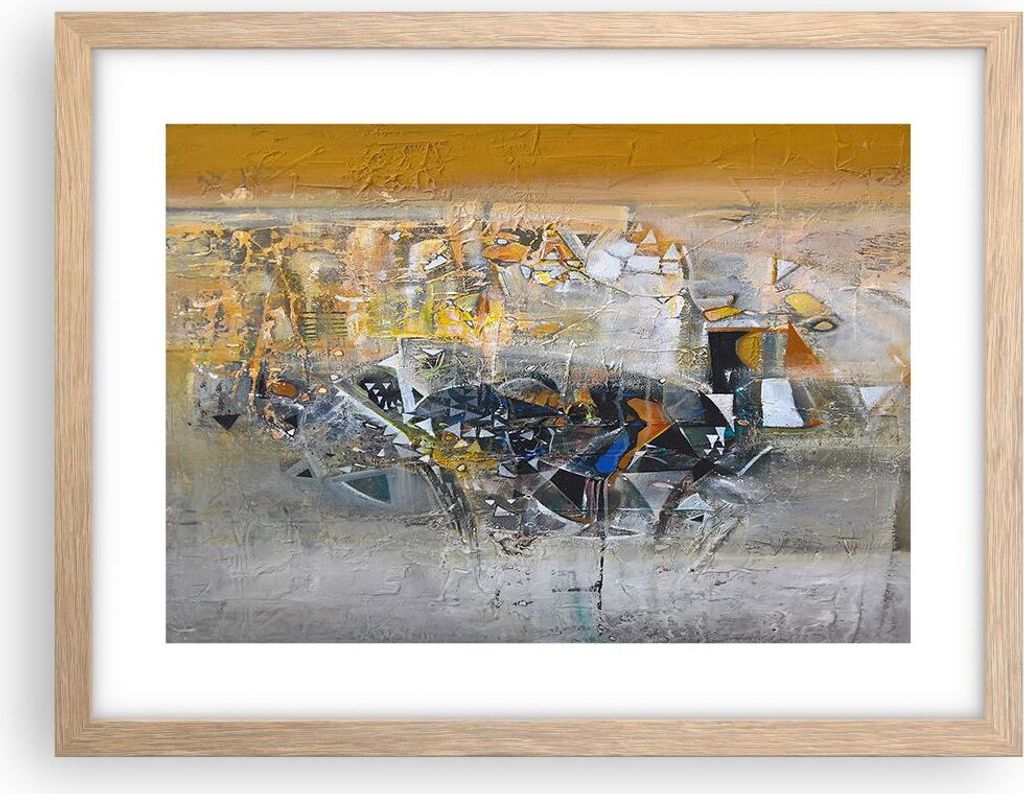 Gerahmtes Poster - Rahmen in heller Eiche - Abstraktion modern - 40x30 cm - Wand Bild - Wanddeko - Wandbilder - Wandposter - Bilderrahmen - Bilder ...