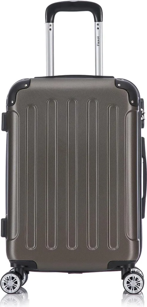 Flexot® F-2045 Bagaglio a mano Trolley Valigia Valigia da viaggio Scocca rigida Doppia maniglia con lucchetto a combinazione Taglia M Colore bronzo-oro