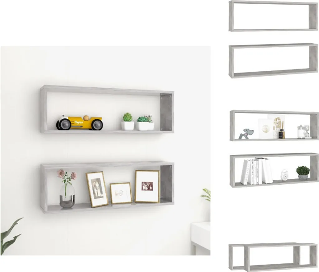 Analisi Set Mensole Cubo 80cm vidaXL Grigio Cemento - Materiale Legno