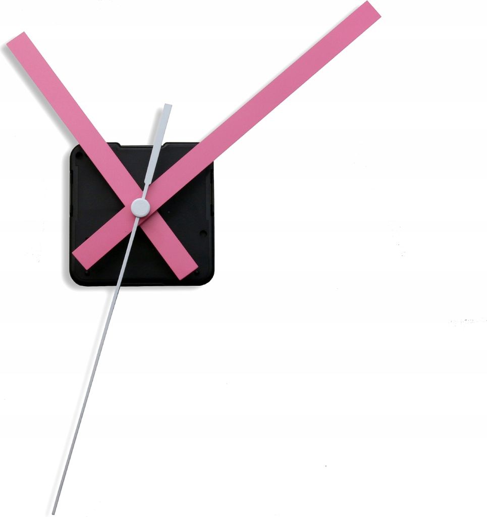 Geräuschloses Quarzwerk Rosa Zeiger 11,5 cm, Ersatzuhrwerk, Produktbild 