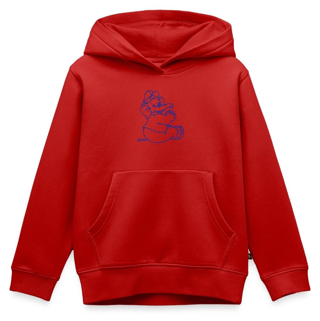 Spreadshirt Benjamin Blümchen Line Art Kinder Premium Hoodie, 122/128 (6 Jahre), Rot
