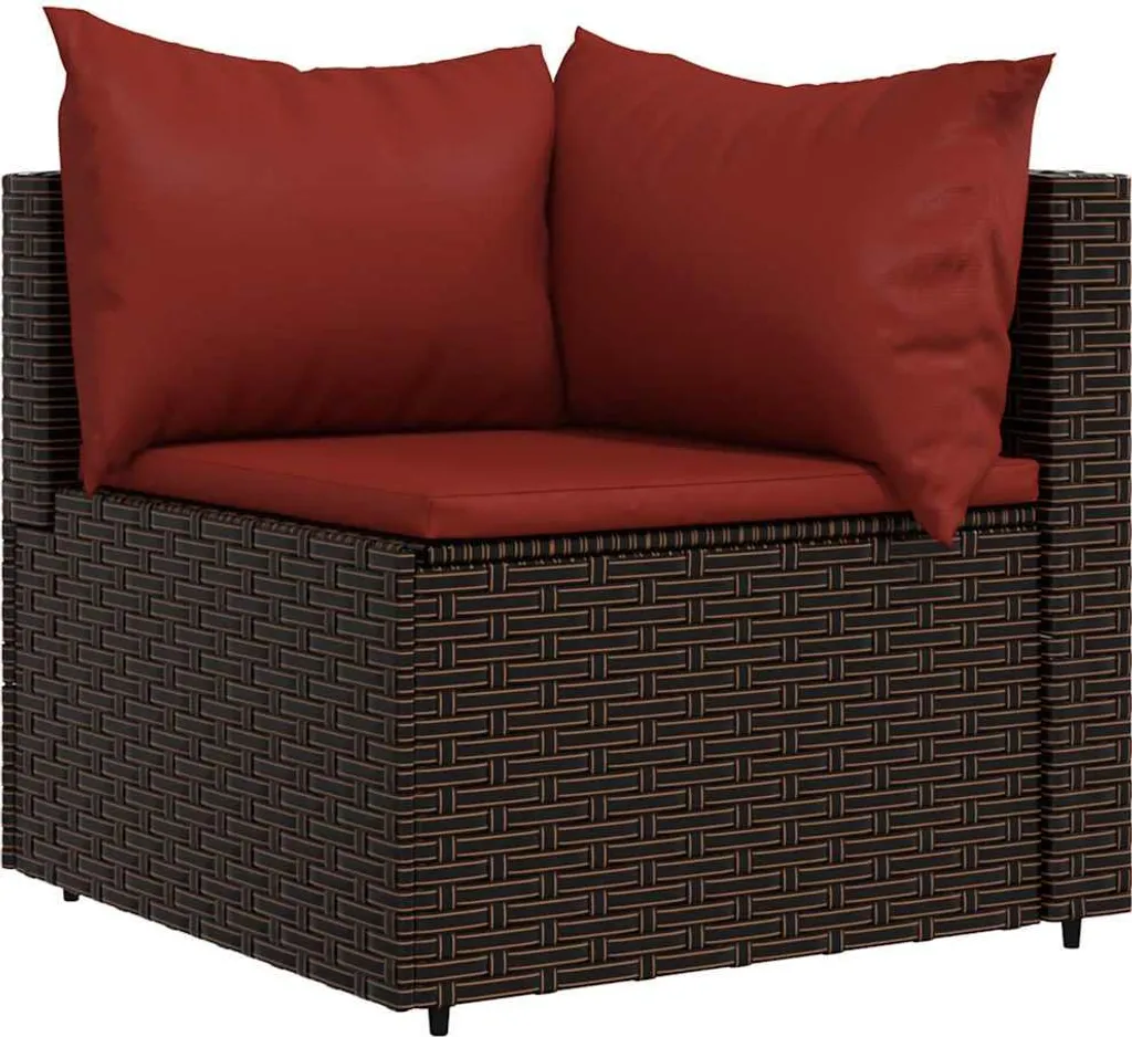 vidaXL Divano da Giardino Angolare in Polyrattan Marrone - Offerta