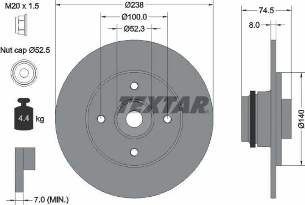 Disque de frein avant plein compatible Clio - Remplacement OE 7700829553