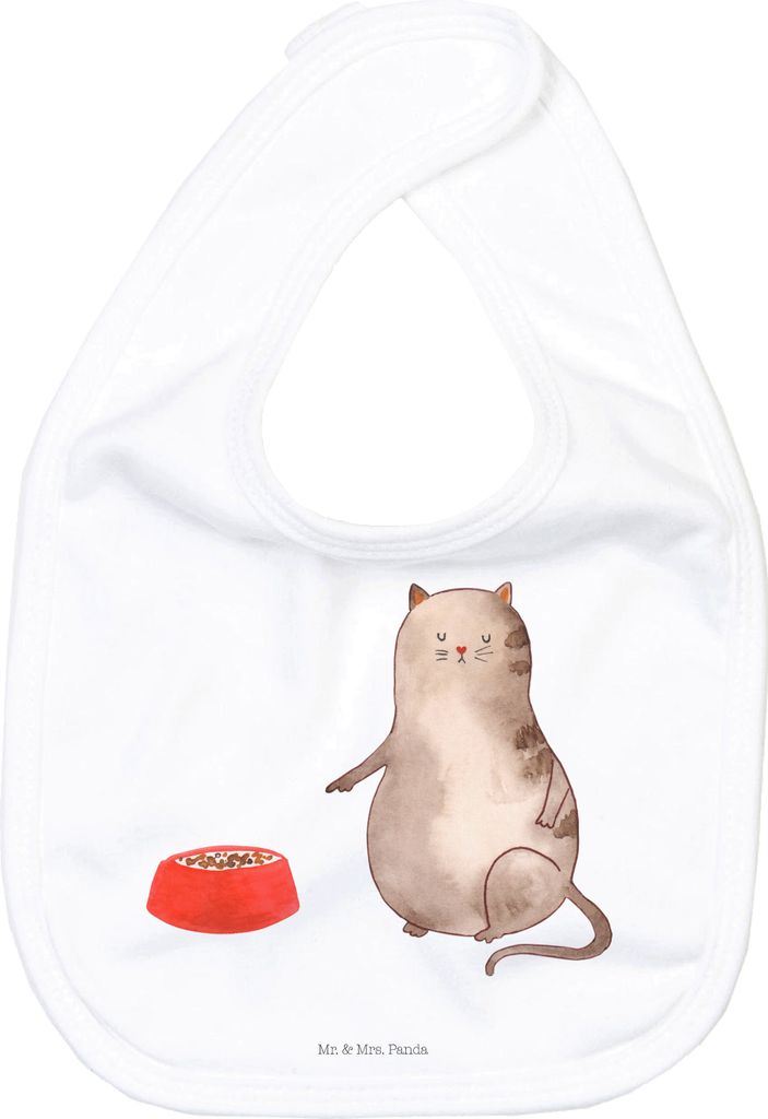 Mr. & Mrs. Panda Lätzchen Katze Fressen - Weiß - Geschenk, Babylätzchen, Für Babys, Sabberlätzchen, Schlabberlatz, Sabber