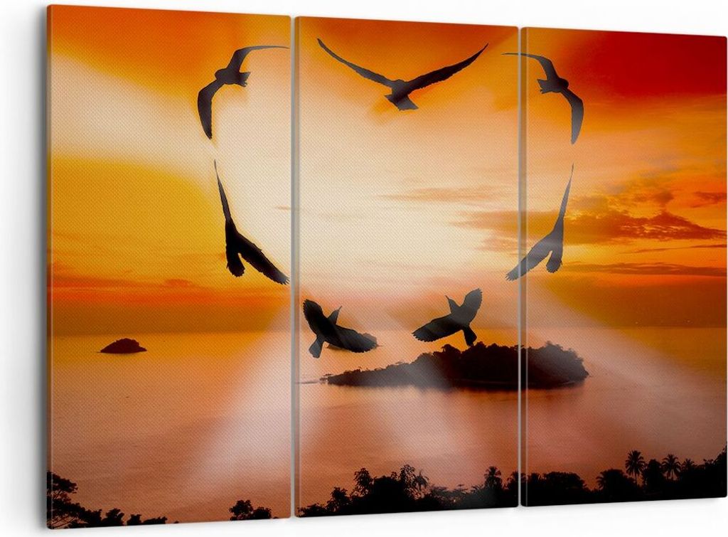 Bild auf Leinwand - Leinwandbild - Natur Landschaft Insel Meer - 105x70cm - Wand Bild - Wanddeko - Leinwanddruck - Bilder - Kunstdruck - Wanddekora...