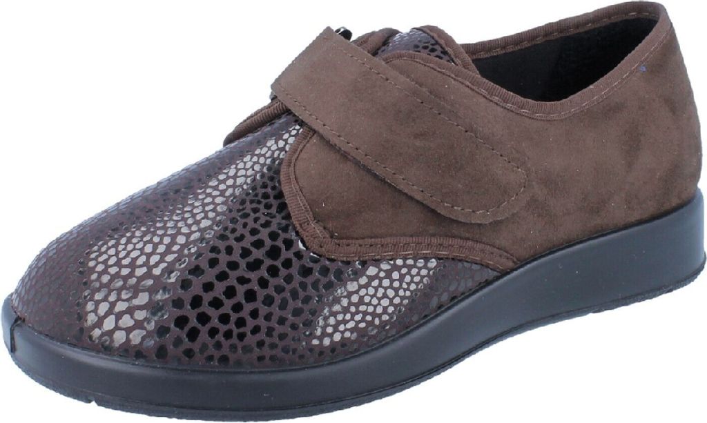 Halbschuhe für Damen Varomed Stretch-/Microvelours Zürich Mocca (Größe 47)