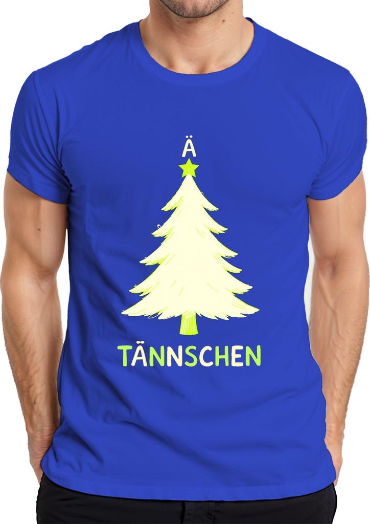 Ä TÄNNSCHEN Weihnachtsbaum Lustig Weihnachten Tannenbaum Kinder Herren T-Shirt, Blau, L