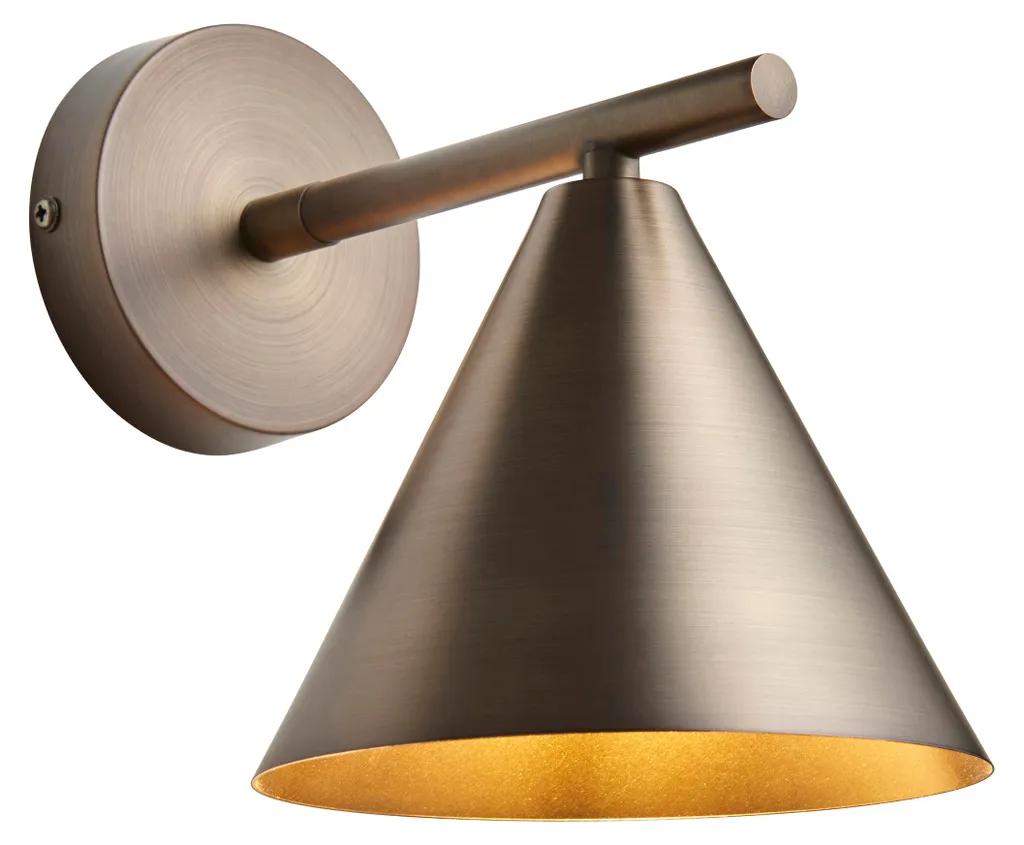 Luminaire mural design en métal bronze brossé pour ampoule E14, gamme CAPE