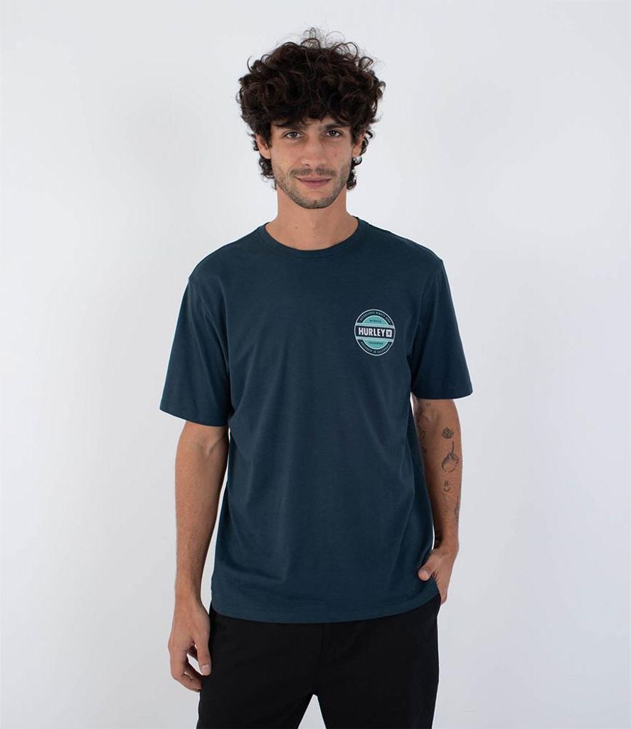 Hurley Filler Kurzarm-t-shirt Blau M Mann Blau M