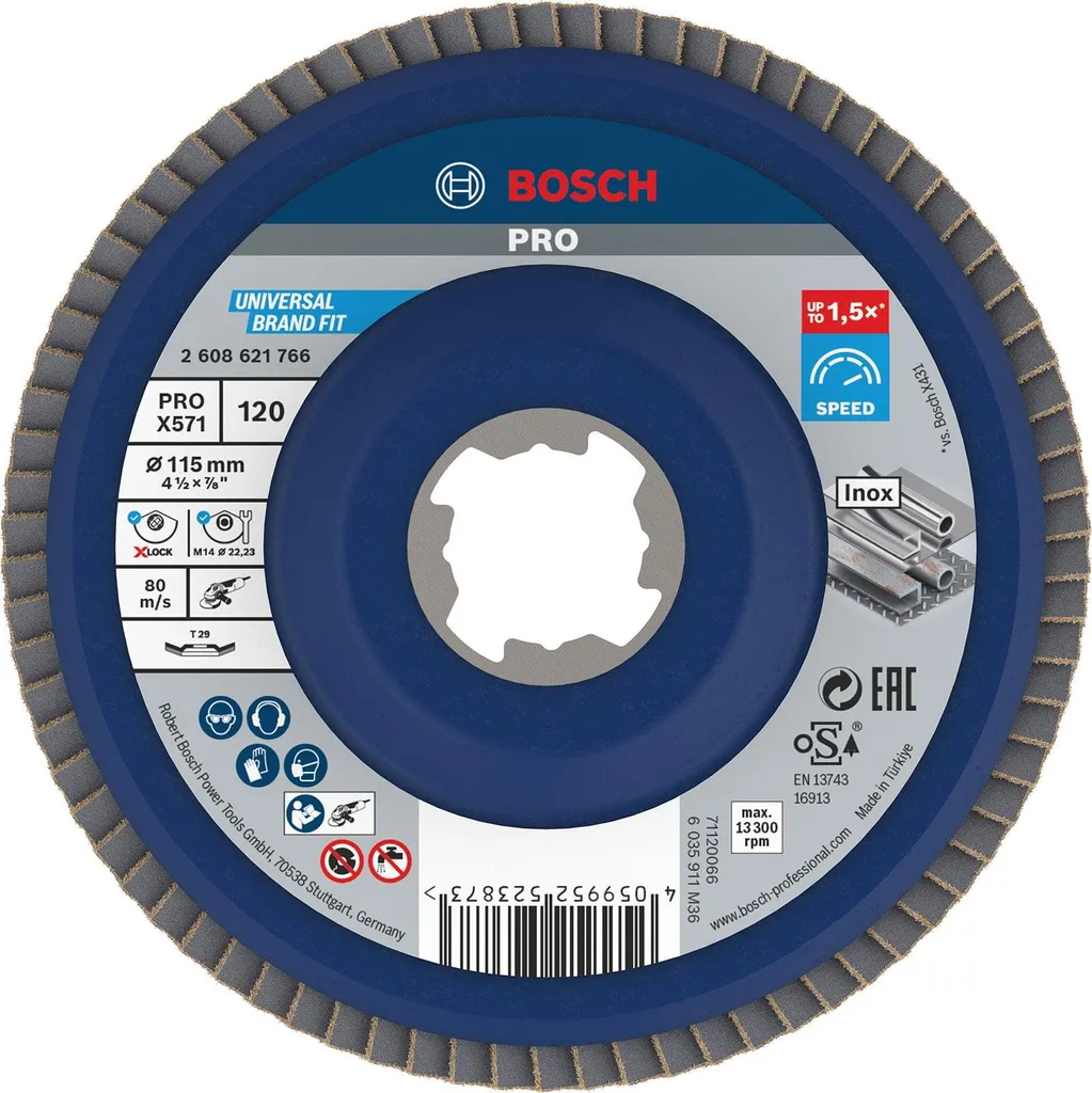 Bosch X571 Best for Metal G120 X-LOCK 115mm - 10 Pezzi Originali