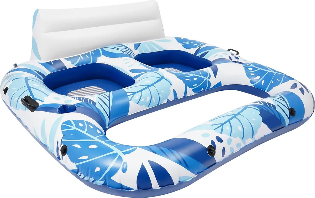 Flotteur de piscine gonflable en PVC renforcé bleu ciel - Modèle Pro 120cm