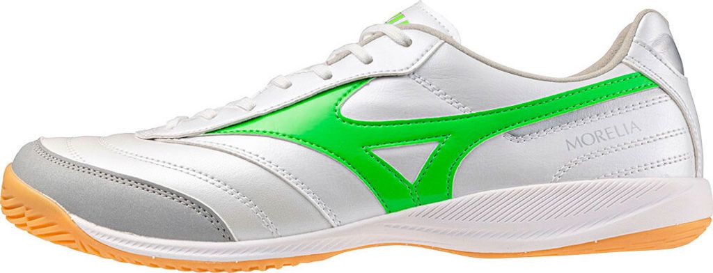 Mizuno Morelia Sala Pro In - Weiß/Neongrün/Galaxysilber, Größe:6.5