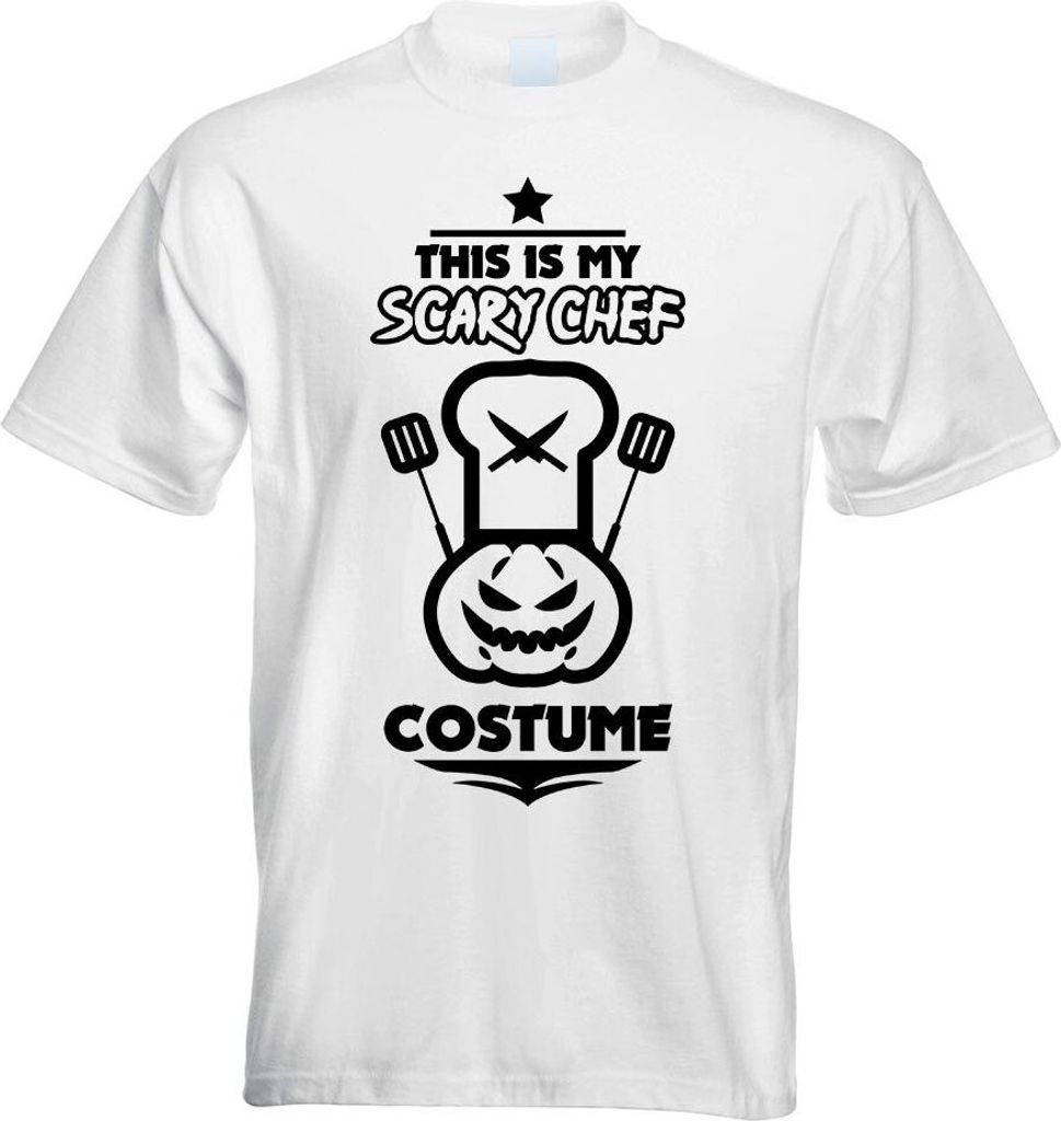 Kiwistar - T-Shirt - Weiss - This is My Scary Chef Costume Motiv Bedruckt Funshirt Design Print - mit Motiv Bedruckt - Funshirt Design - Sport - Fr...