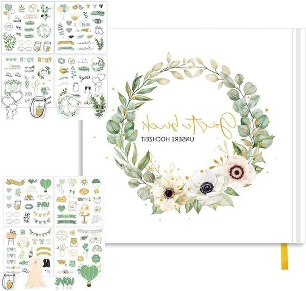 Album souvenir de mariage personnalisable - 120 pages avec stickers