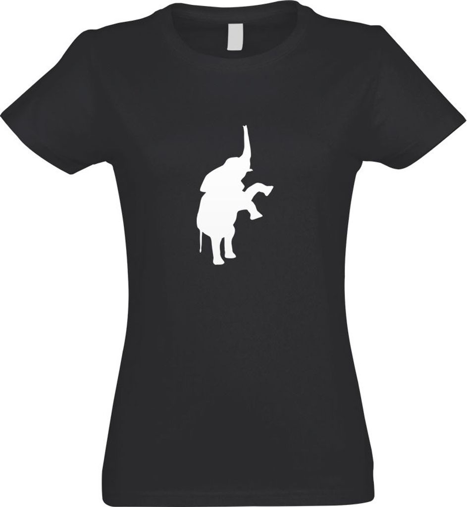 Kiwistar - T-Shirt tailliert - Damen - Graphit - Elefant Motiv 3 - Rüsseltiere - mit Motiv Bedruckt - Funshirt Design - Sport - Freizeit - Damen - XL
