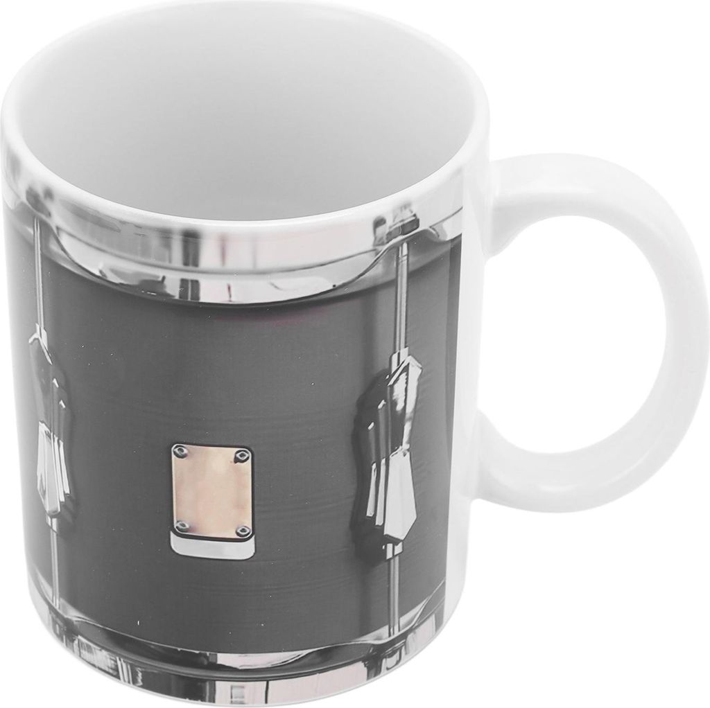 Lustiger Schlagzeuger-Becher, 325 ml, Keramik, Vintage, multifunktional, Schlagzeuger-Kaffeebecher für Musikliebhaber, Schwarz/Weiß