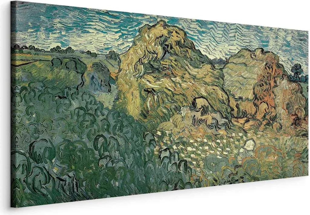 Riproduzione Van Gogh Campo con Mucchi di Grano 100x50 - Design Casa