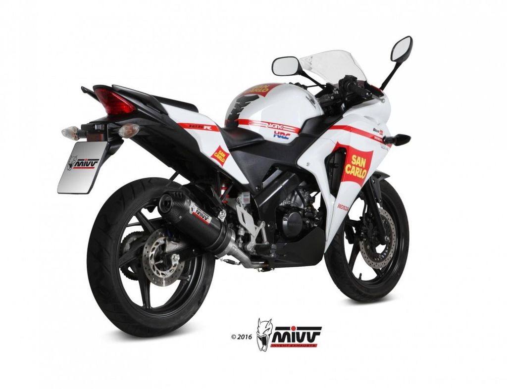 MIVV Oval Komplettauspuff aus Carbon für HONDA CBR 125 R